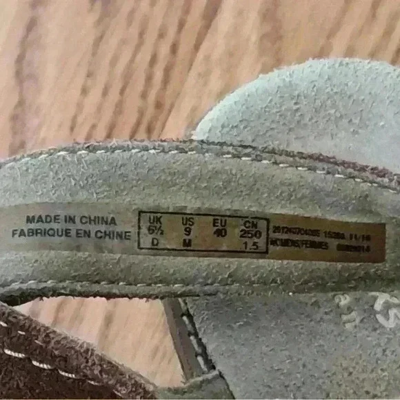 Clarks Artisan Aisley Orchid Platform Wedge Sandals Tan Suede Neutral Two Tone - Picture 10 of 11